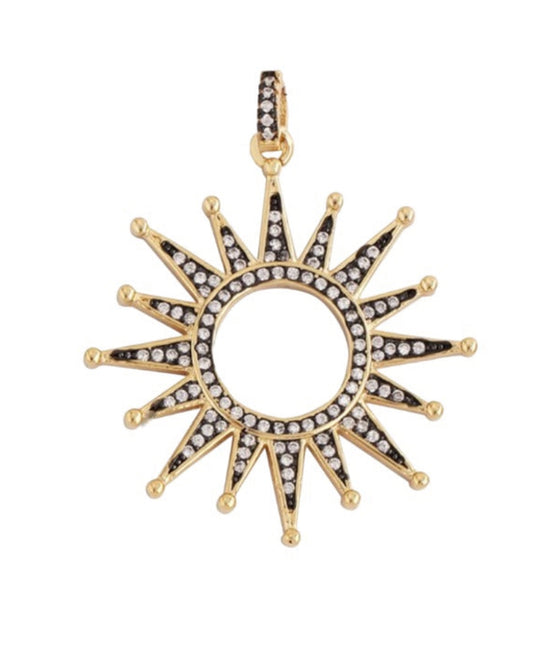 18k Gold Plated Antiqued Star Pendant, XL