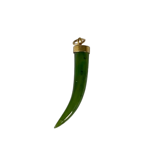 Vintage Jade Horn GF Pendant 1940's