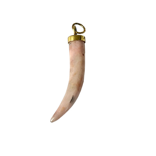 Vintage Rhodochrosite Horn GF Pendant 1940's