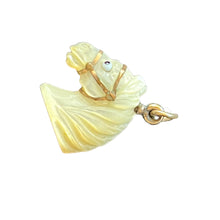 Gold Filled Antique Mother of Pearl Horse Head Pendant