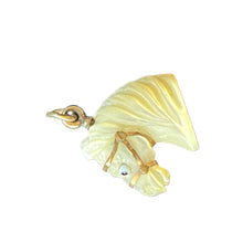Gold Filled Antique Mother of Pearl Horse Head Pendant