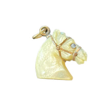 Gold Filled Antique Mother of Pearl Horse Head Pendant
