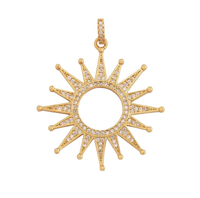 18k Gold Plated Antiqued Star Pendant, XL