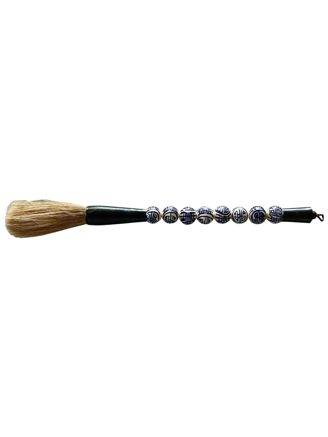 Chinese Calligraphy Brush, Blue and White Porcelain  Double Happiness Beads, Small