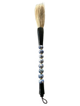 Vintage Calligraphy Brush, Blue and White Porcelain Chinoiserie Floral Design Beads