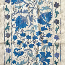 Uzbek Silk Suzani Embroidered Runner