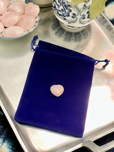 Rose Quartz Crystal Handcarved Heart, Mini