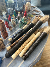 Vintage Calligraphy Brush, Hand Carved Wooden Dragon, XL