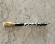 Vintage Calligraphy Brush, Blue and White Porcelain Swirl, Small