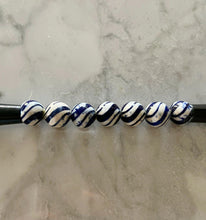 Vintage Calligraphy Brush, Blue and White Porcelain Swirl, Small