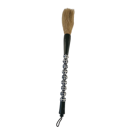 Calligraphy Brush, Blue and White Porcelain Chinoiserie Basketweave Design