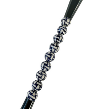 Calligraphy Brush, Blue and White Porcelain Chinoiserie Basketweave Design