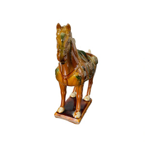 Tang Dynasty Tri-Color Glazed Ceramic Horse Statue