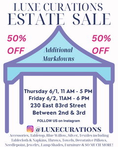 50% OFF ESTATE SALE ITEMS - HAMPTONS HERE WE COME!