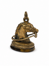 Antique Victorian Gold-Filled Horse Head Fob & Tiger’s Eye Seal | Equestrian Charm Pendant