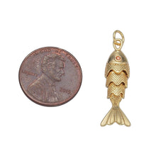 14K Gold Plated CZ Fish Charm