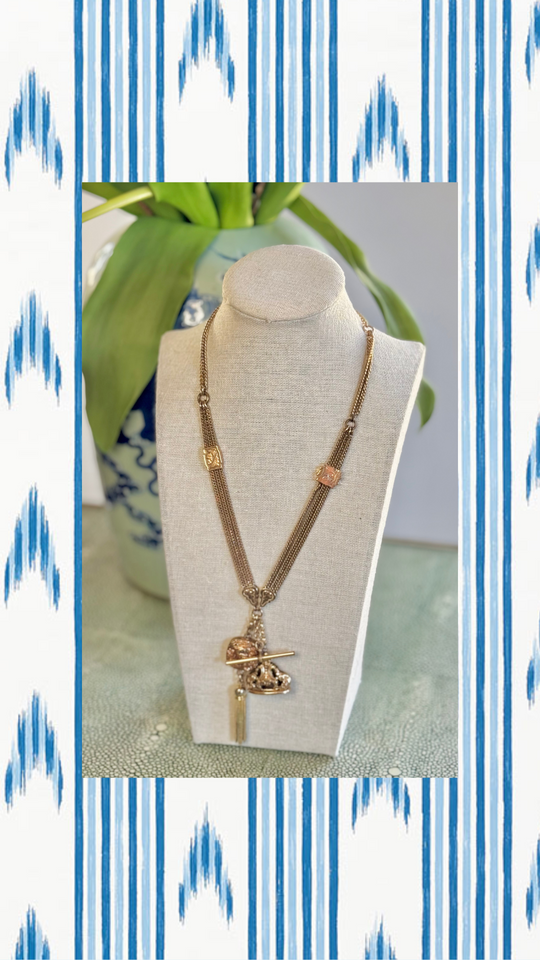 Gold Filled Victorian Charm Necklace, VINTAGE LUXE SPRING DROP #4