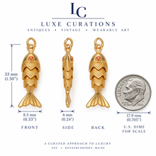 14K Gold Plated Articulated  CZ Fish Charm