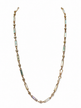Victorian Gold-Filled Watch Chain Necklace | Mother-of-Pearl Station Chain & Star Motif