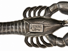 Vintage Lang Sterling Silver Lobster Brooch | Mid-Century Nautical Jewelry