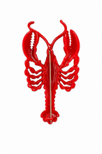 Vintage 1950s Maine Lobster Brooch & Bag Pin | Red Molded Plastic