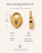 Victorian-Inspired Gold-Filled Working Heart Lock – Small 10mm