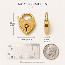 Victorian-Inspired Gold-Filled Working Heart Lock – Small 10mm