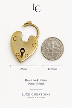 Victorian-Inspired Gold-Filled Working Heart Lock – Large 25mm