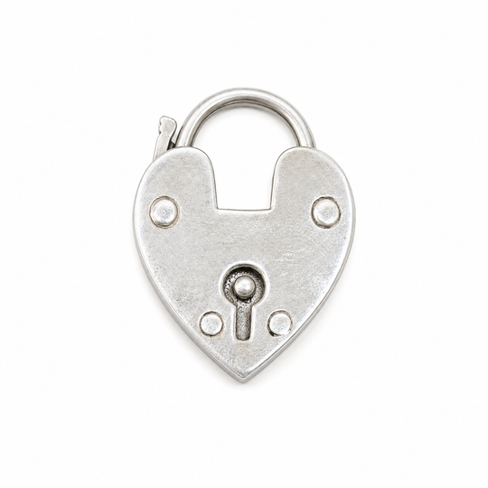 Victorian-Inspired Sterling Silver Working Heart Lock – Large 26mm