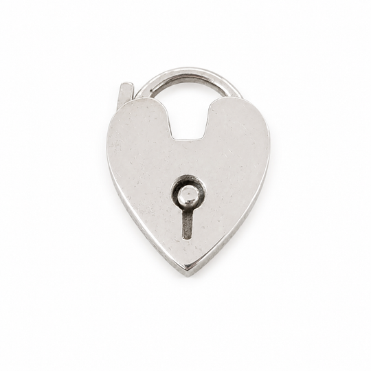 Victorian-Inspired Sterling Silver Working Heart Lock – Polished 19mm