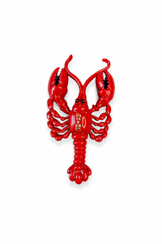 Vintage 1950s Maine Lobster Brooch & Bag Pin | Red Molded Plastic