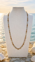 Victorian Gold-Filled Watch Chain Necklace | Mother-of-Pearl Station Chain & Star Motif