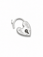 Luxe Edit Victorian-Inspired Sterling Silver Working Engraved Heart Lock Charm – Medium 19mm / .75”