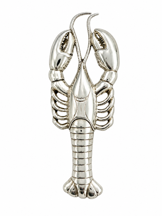 Vintage Lang Sterling Silver Lobster Brooch | Mid-Century Nautical Jewelry