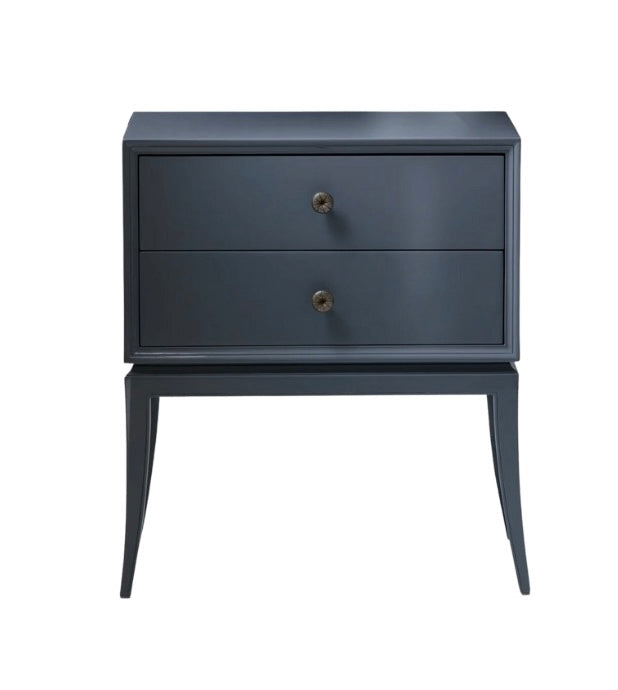 Chelsea Textiles Mid Century Bedside Table, Navy Blue