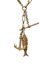 Victorian Gold-Filled Watch Chain Necklace | Anchor & Fish