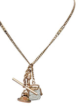 Victorian Gold-Filled Watch Chain Necklace | Rock Crystal Spinner & Watch Fob