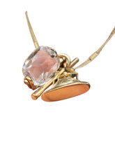 Victorian Gold-Filled Watch Chain Necklace | Rock Crystal Spinner & Watch Fob