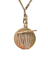 Victorian Gold-Filled Watch Chain Necklace | Oversized Monogram Locket