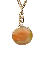 Victorian Gold-Filled Watch Chain Necklace | Oversized Monogram Locket