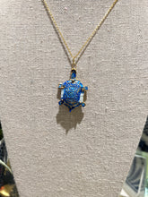 Articulated Cloisonné Turtle, Blue  1.25"