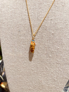 Tiny Articulated Enamel Koi Fish, Soft Orange 1"