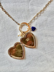 US NAVY Heart Locket Antique Watch Chain Charm Necklace - Seacraft Collab