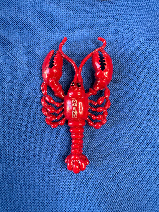 Molded Plastic Midcentury Maine Lobster Brooch - Seacraft Collab