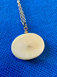 Vintage Scrimshaw Pendant Necklace - Seacraft Collab