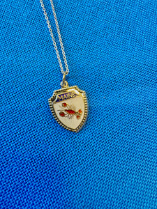 Vintage Maine Enamel Pendant Necklace - Seacraft Collab