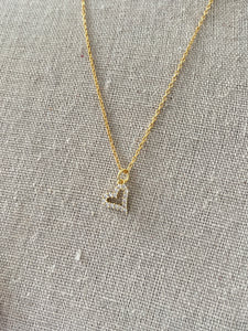 18k Gold Plated Hanging CZ Heart Charm