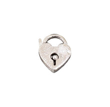 Victorian Antique Style Silver Etched Heart Pad Lock, Medium