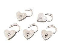 Victorian Antique Style Silver Etched Heart Pad Lock, Medium