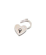 Victorian Antique Style Silver Etched Heart Pad Lock, Small